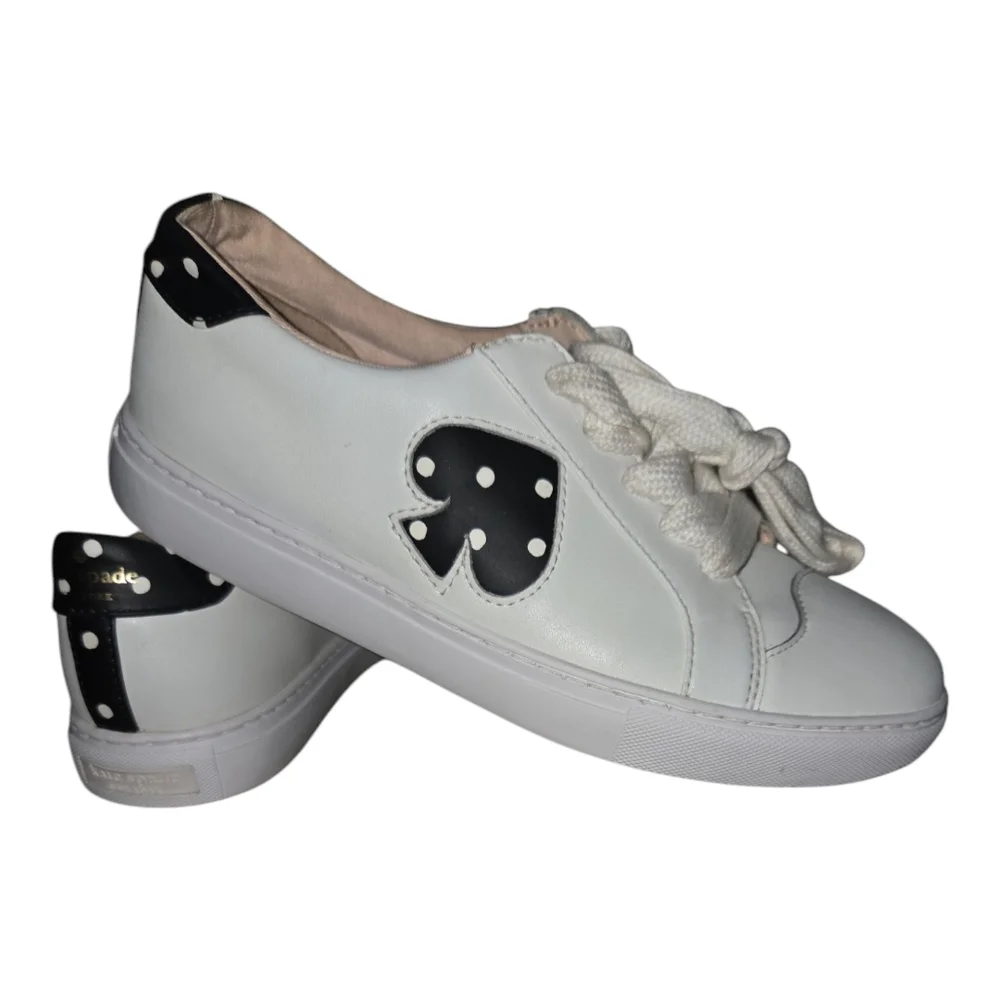 KATE SPADE NEW‎ YORK WOMENS SNEAKERS POLKA DOT SPADE SIZE 8B